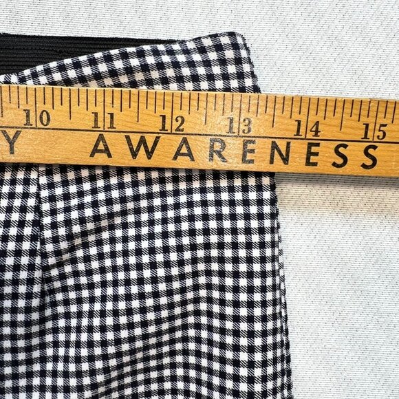 Calvin Klein Womens Casual Skinny Pants Pleated Front Size 4 Black White Gingham - Picture 8 of 12